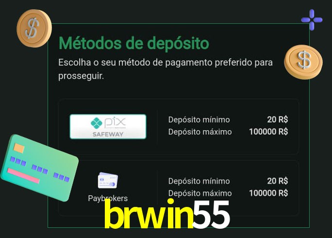 O cassino brwin55 oferece uma grande variedade de métodos de pagamento